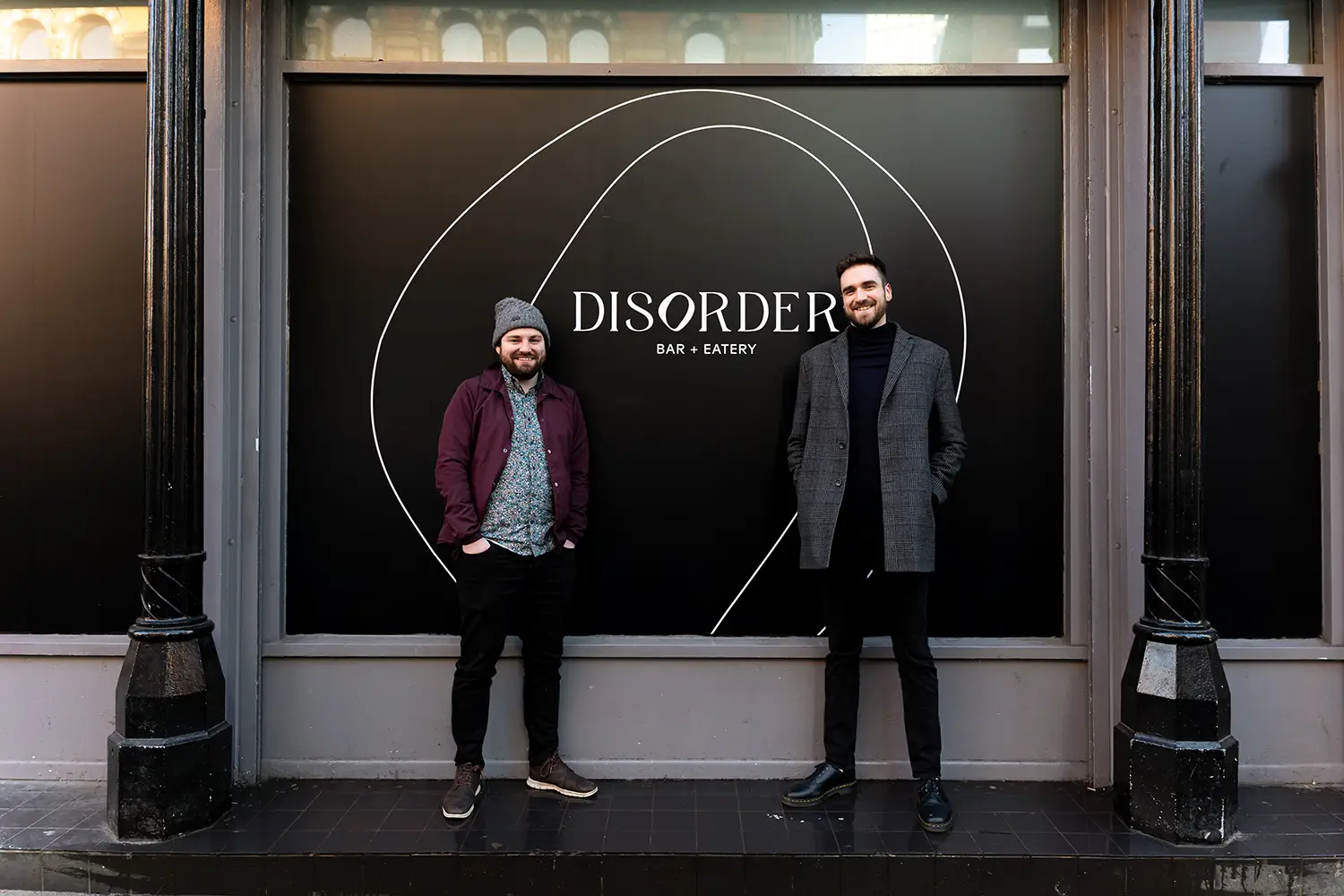 Jame Stewart and Sam Koropisz outside new NW bar Disorder. Image credit Edward Jones 6